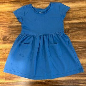 Primary Perfect Pocket Dress, Short Sleeve, Blueberry, Size 3T
